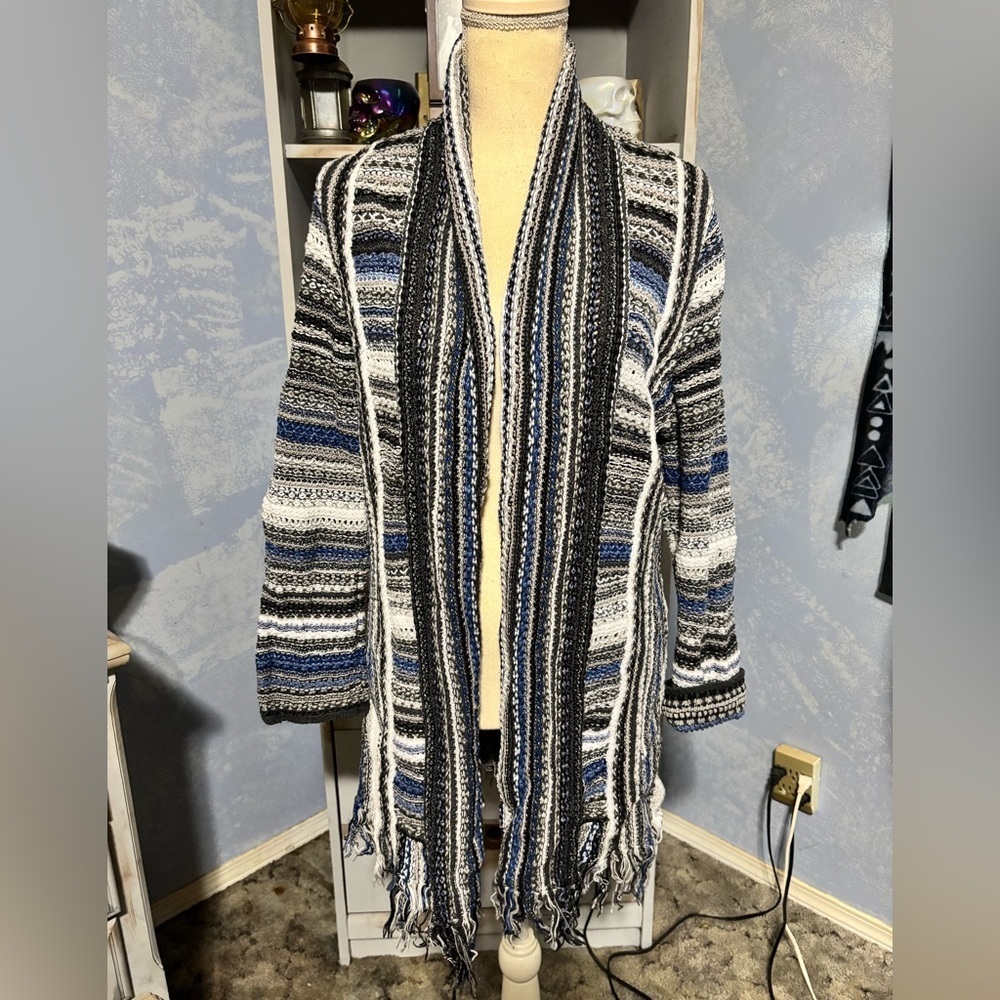NIC+ZOE Multicolor Fringe Cardigan xl #boho #cottage core #westeren - Picture 2 of 10